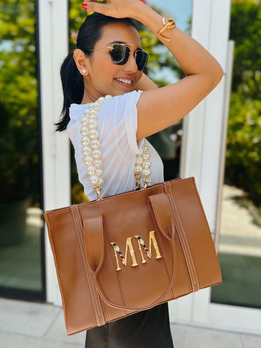 Diana Personalized Brown Tote Bag