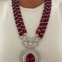 Ruby Dimonte 4 Line Elephant Necklace Set