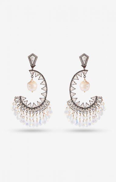 Moonlit Diamond Drop Earrings