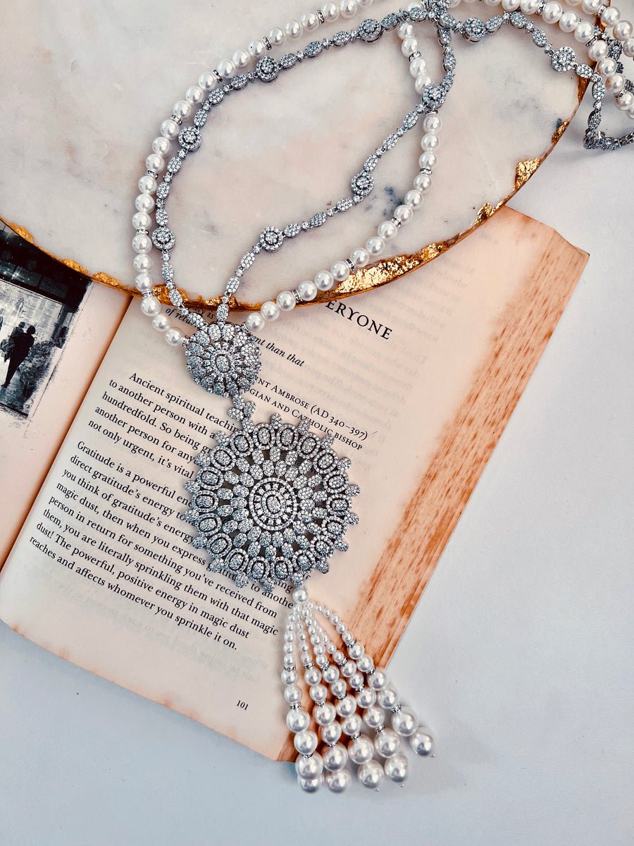 Veronica Pearl Diamond Necklace