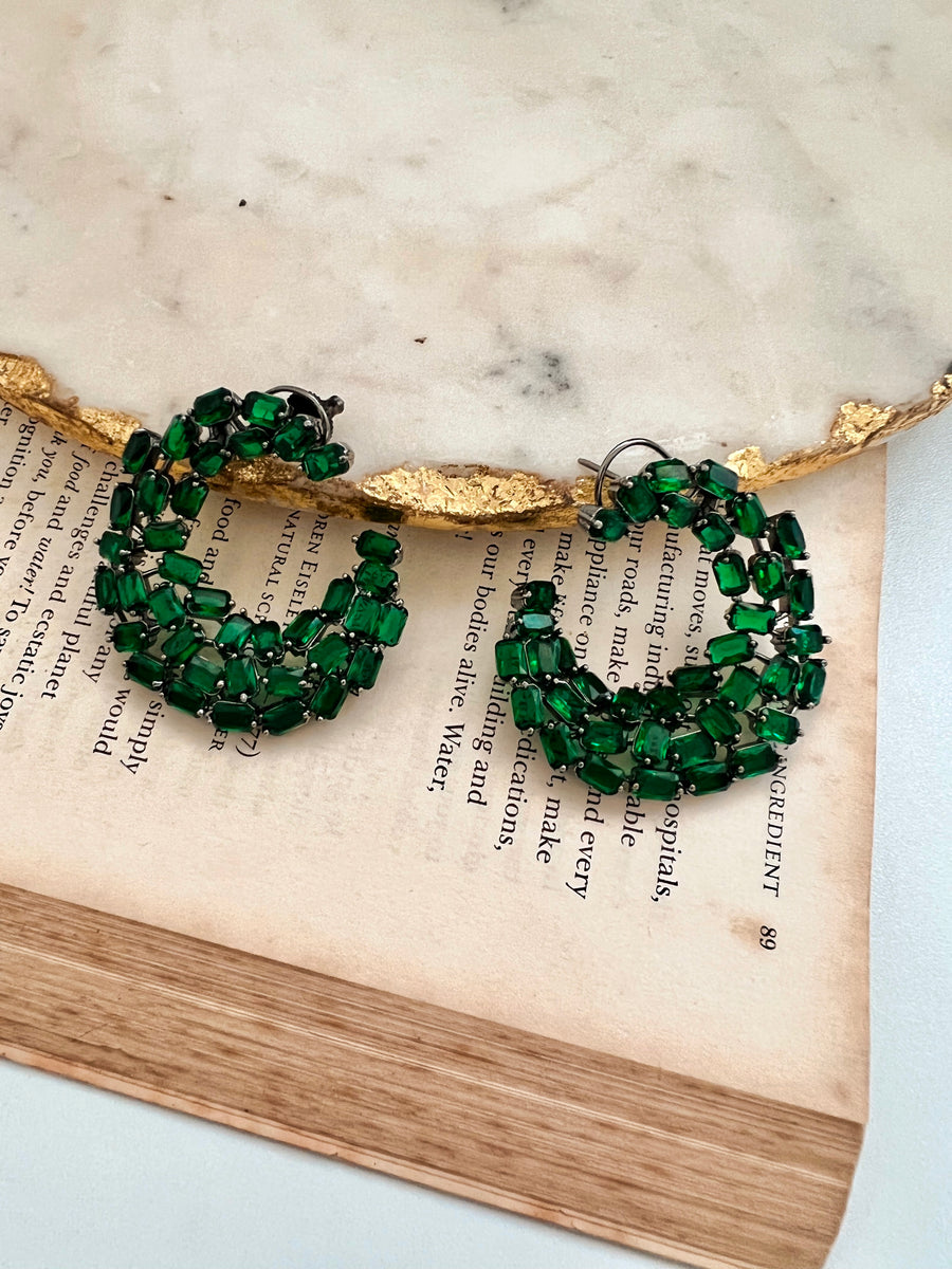 Emerald Wave Earring