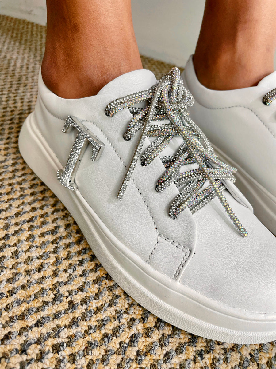 Personalized White Disco Sneakers