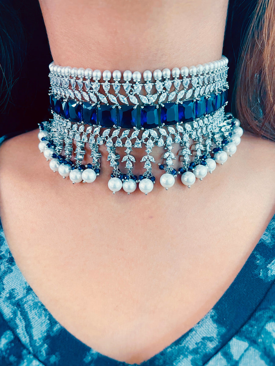 Diamant Blue Sapphire Set (Earrings & Necklace)