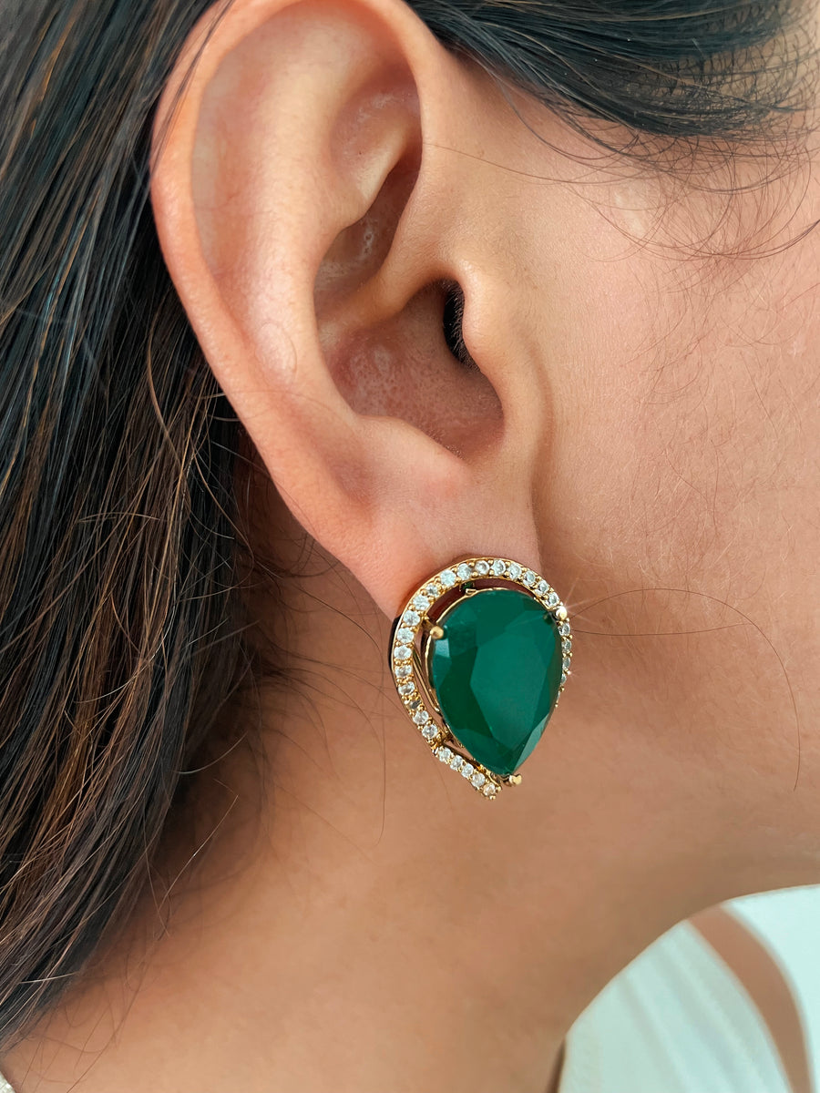 Maharani Emerald Doublet & Diamond Choker & Boulder Emerald Dimond 3 Layer Necklace Set (2 Necklace & 2 Earrings)