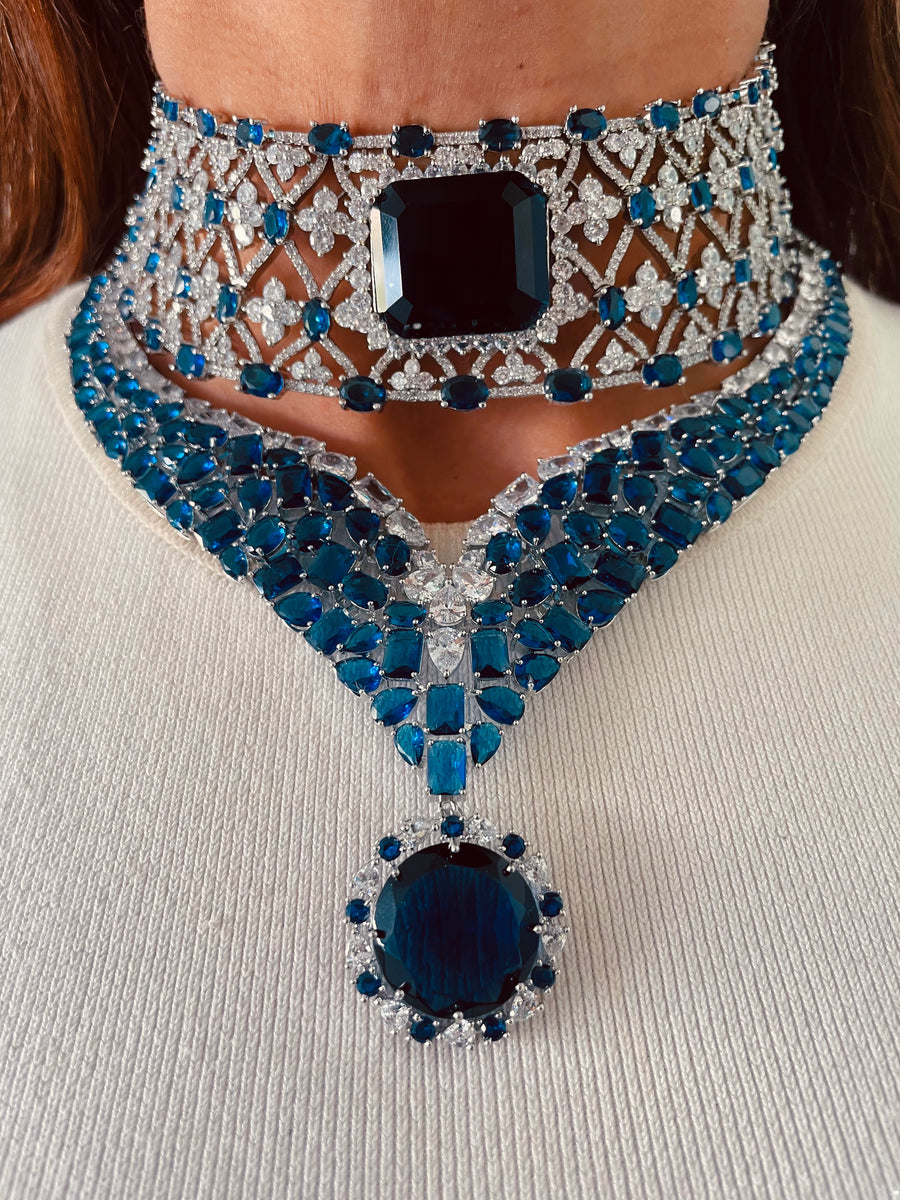 Narcis citrineset (oorbellen en ketting)