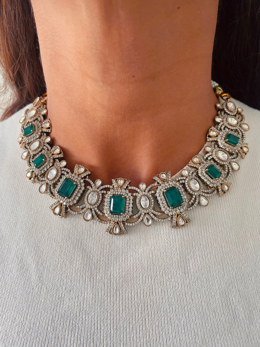 Narcis citrineset (oorbellen en ketting)