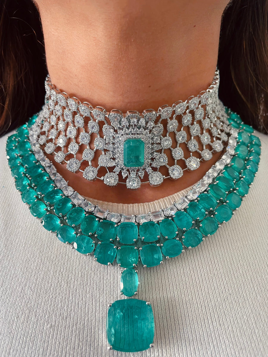 Narcis citrineset (oorbellen en ketting)