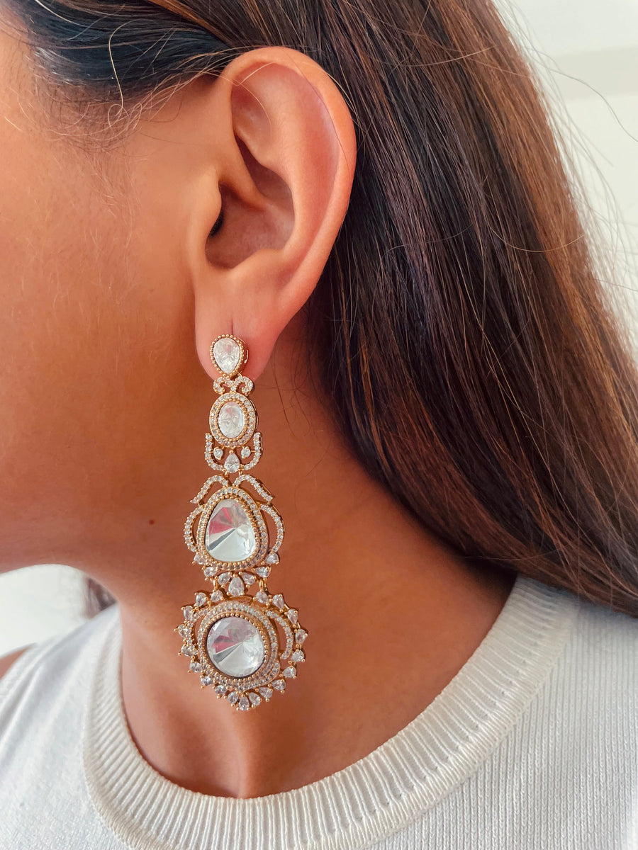 Sheeshkala Zar-e-Durbar Empress Heritage Moissanite Polki Kundan Choker Necklace Set (Necklace & Earrings)