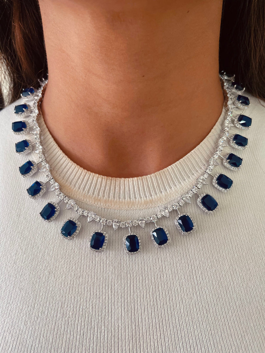 Citrine elíptico Dimonte Collar Set (collar y aretes)