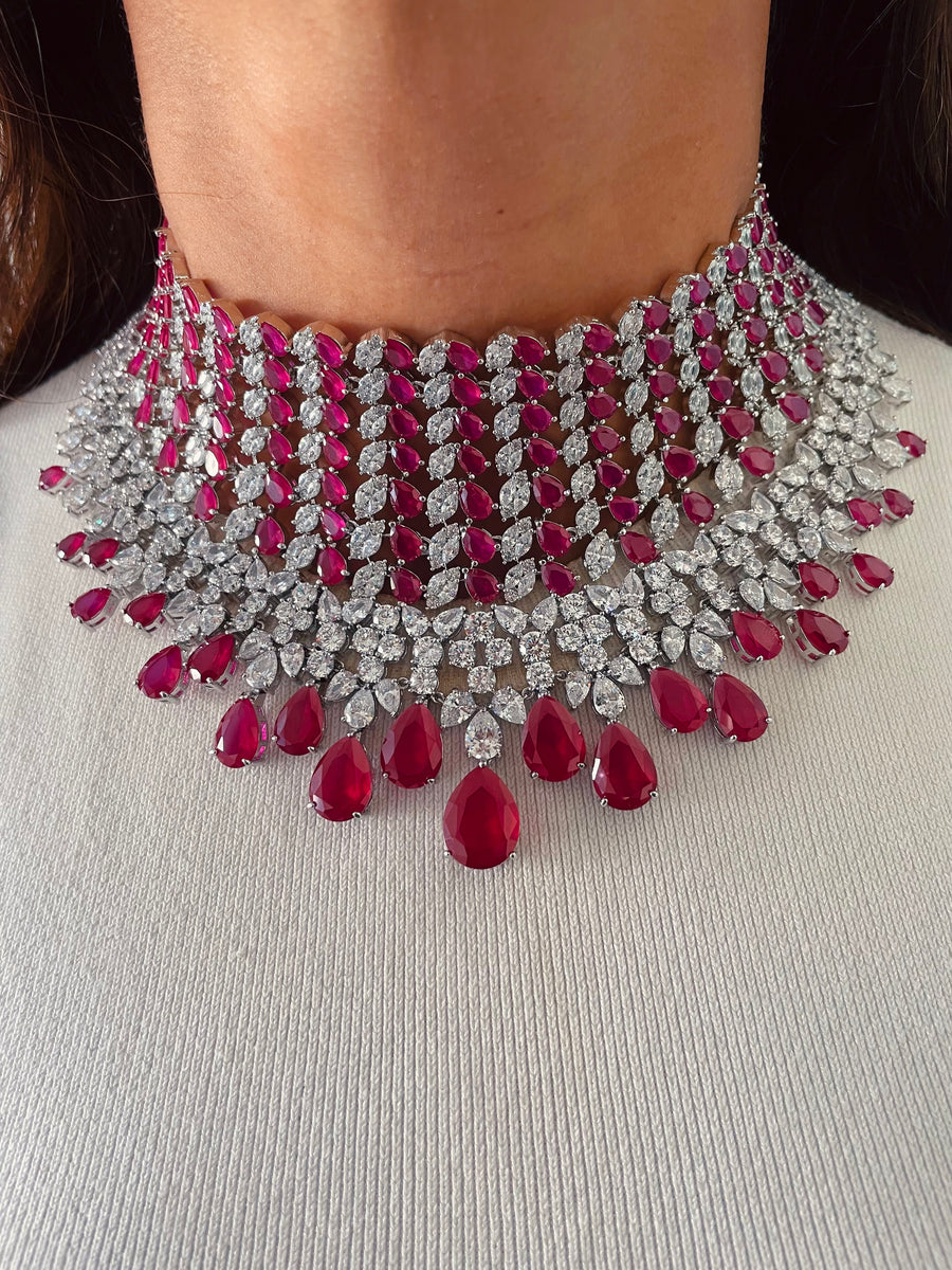 Narcis citrineset (oorbellen en ketting)