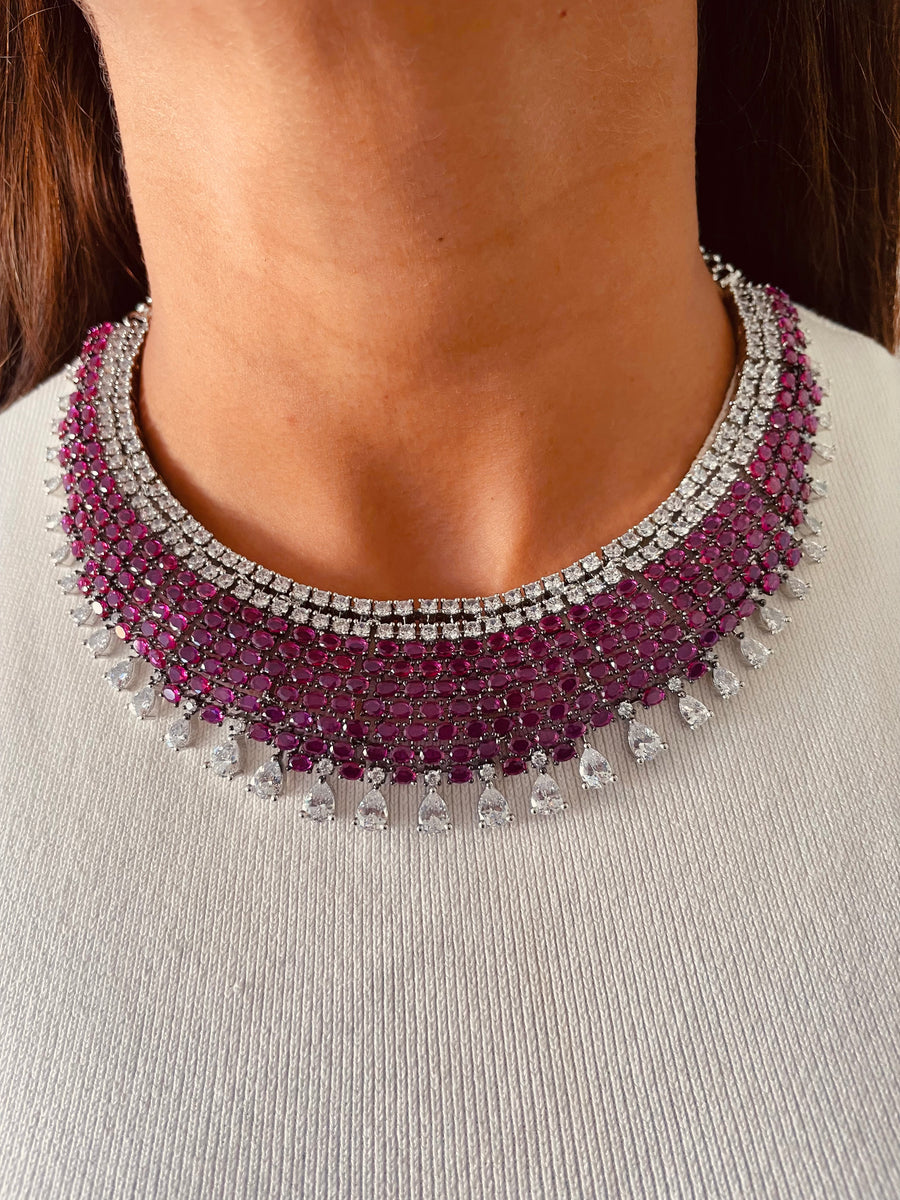 Set de citrina de narciso (aretes y collar)