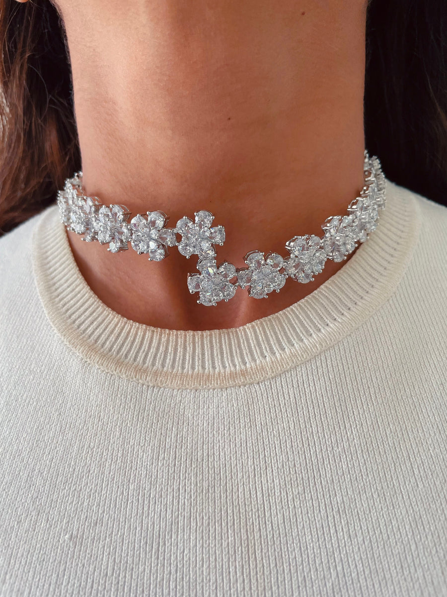 Narcis citrineset (oorbellen en ketting)