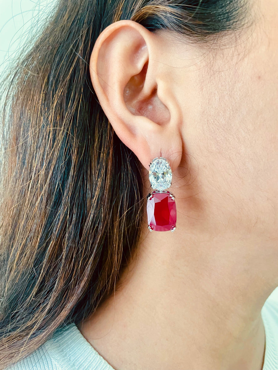 Ruby Drop Necklace Set