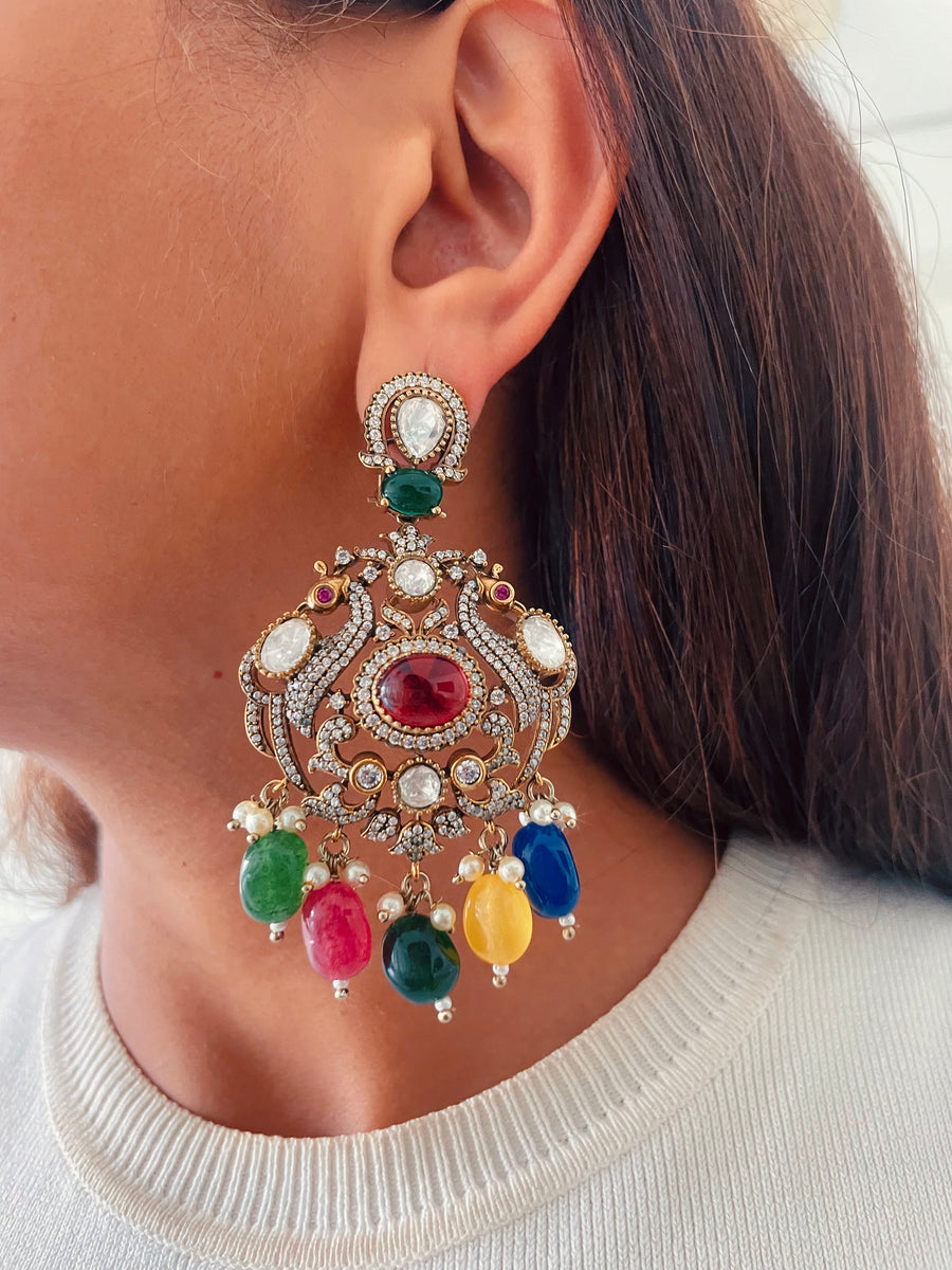 Tejaswini Multi Zareen Darbar Sovereign Necklace Set (Necklace & Earrings)