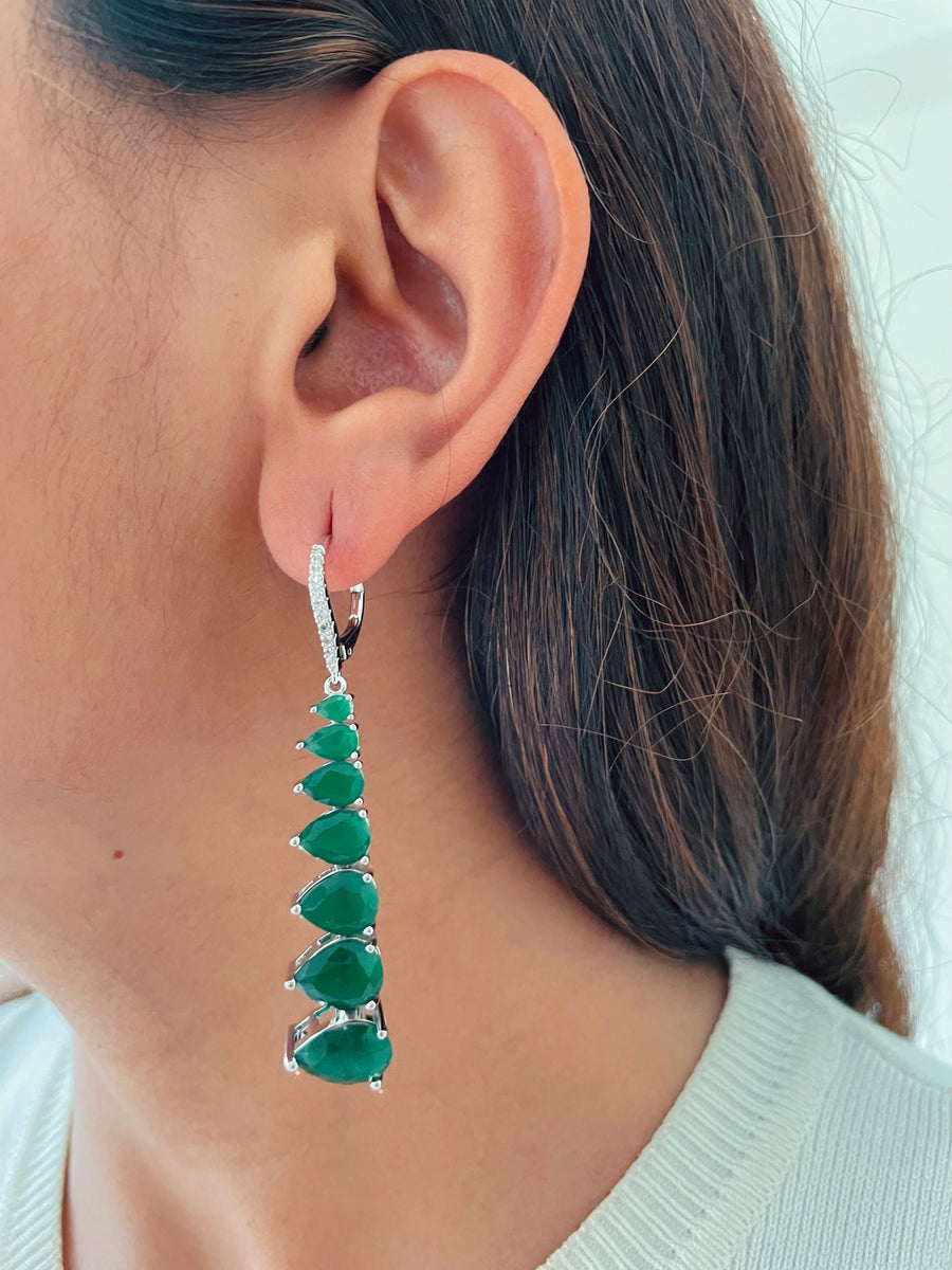 مجموعة قلادة ماهراني سيترين مربعة الشكل من الألماس وقلادة تنس سيترين (أقراط وقلادة)