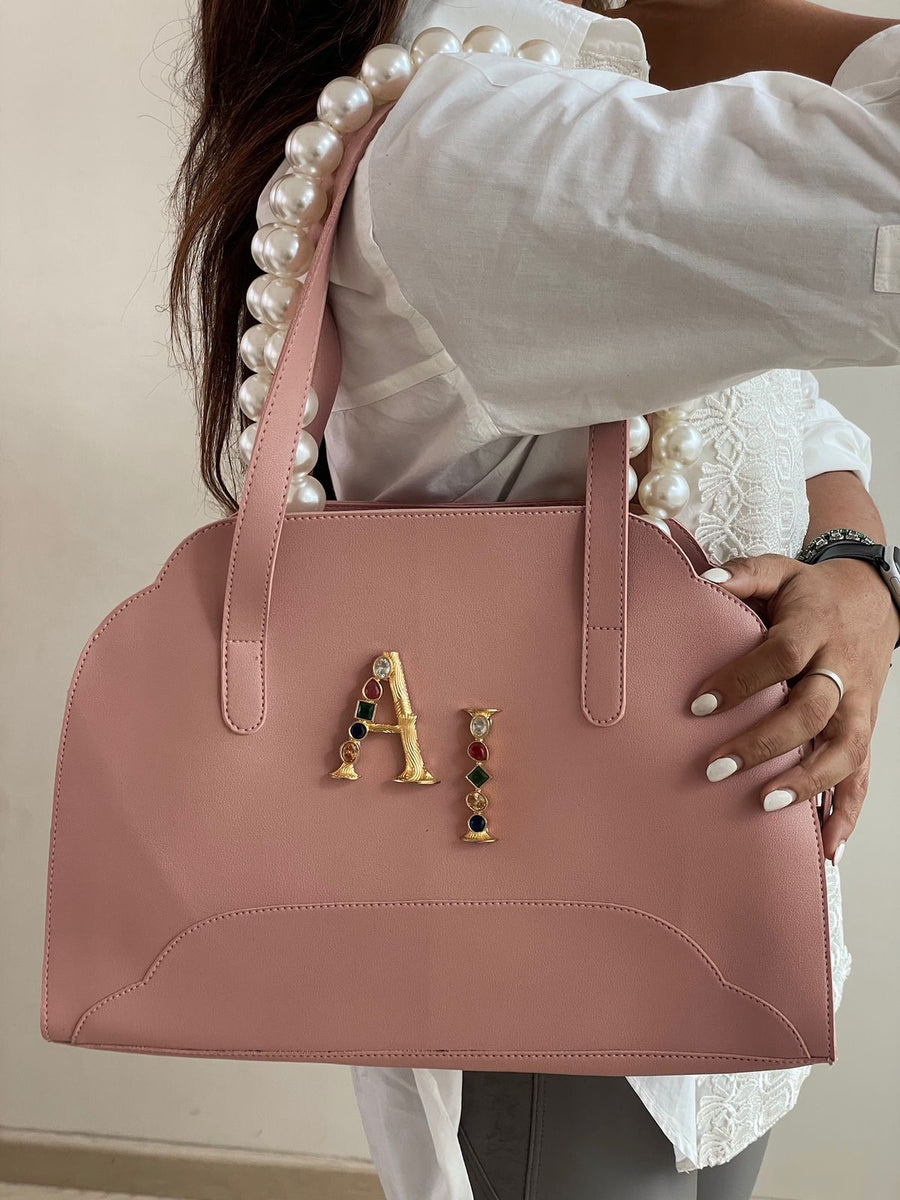 Alphabeto Cream Pink Shoulder Bag