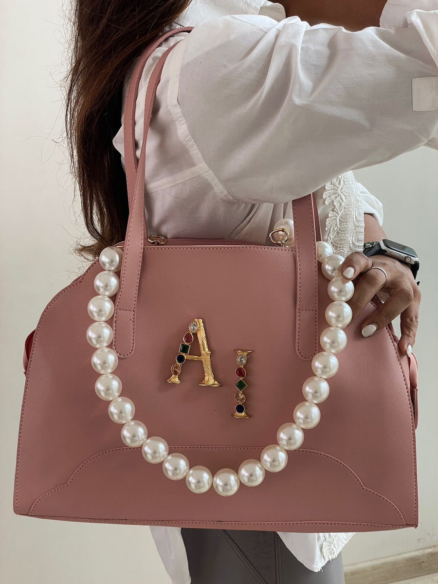Alphabeto Cream Pink Shoulder Bag