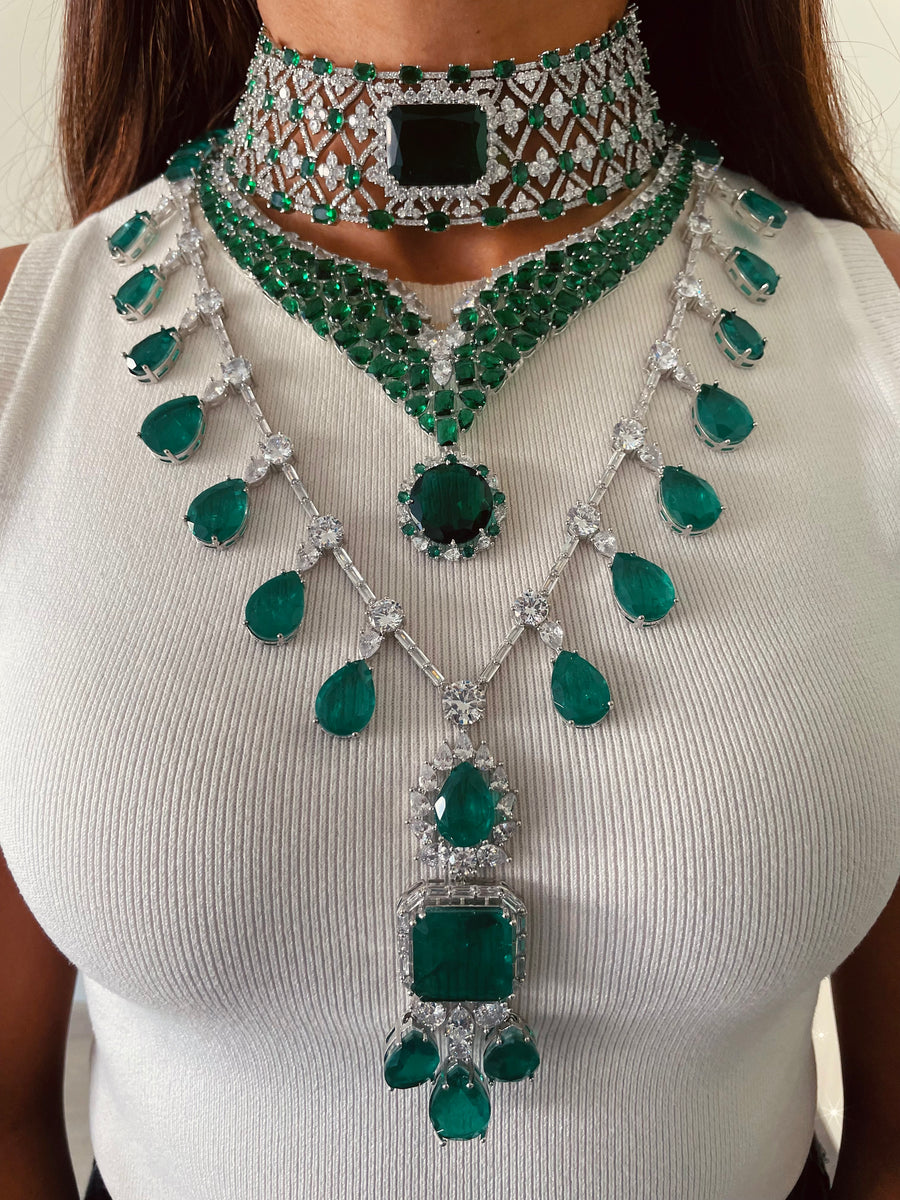 Narcis citrineset (oorbellen en ketting)