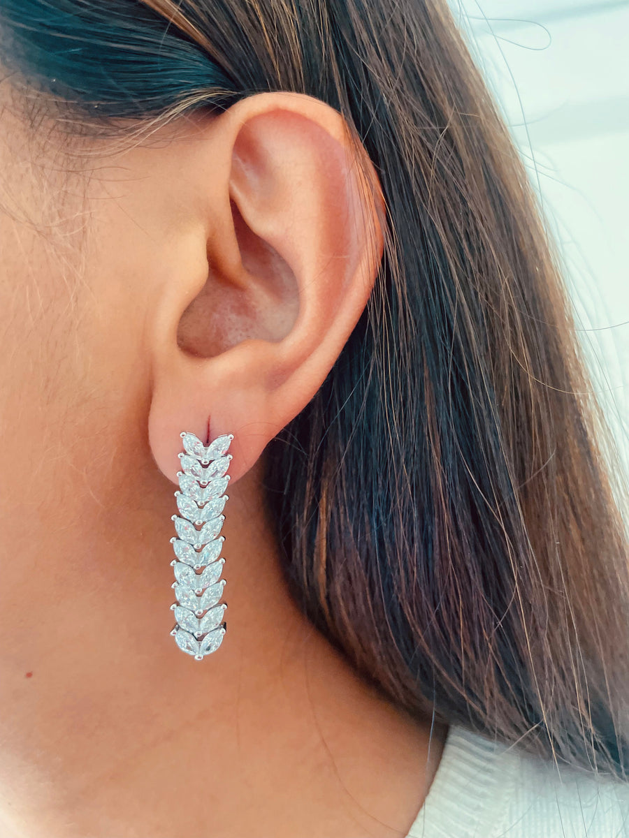 Maharani Citrine Square Drop Diamonte statement ketting & citrine tennis ketting set (oorbellen en ketting)