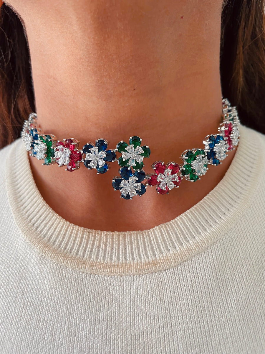 Narcis citrineset (oorbellen en ketting)