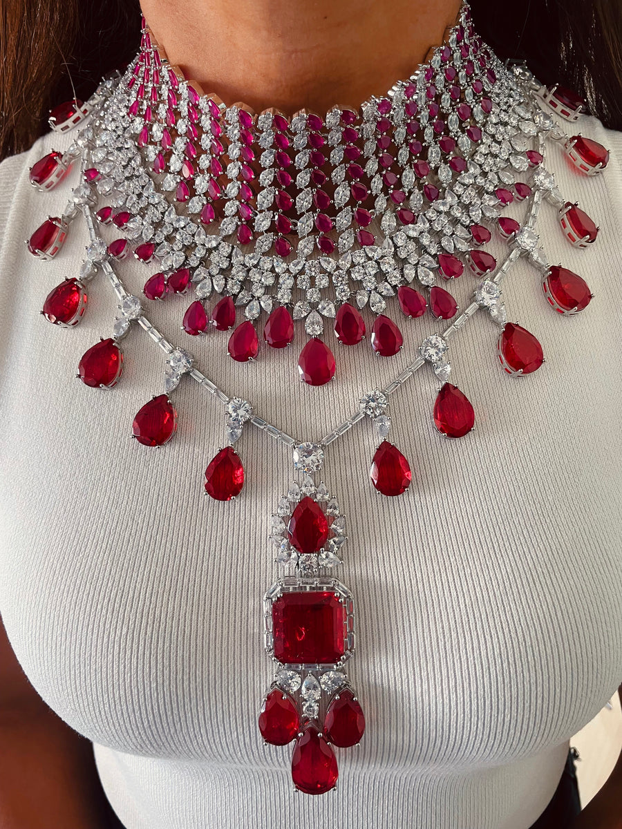 Narcis citrineset (oorbellen en ketting)