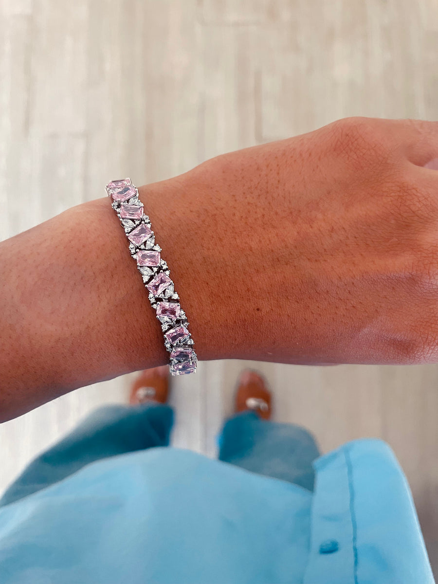 Fluerin Crystal Pink Nova Tennis Bracelet