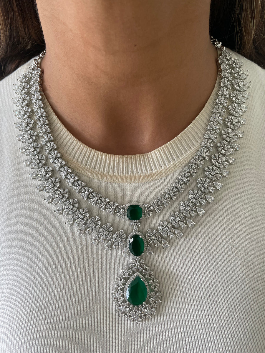 Narcis citrineset (oorbellen en ketting)