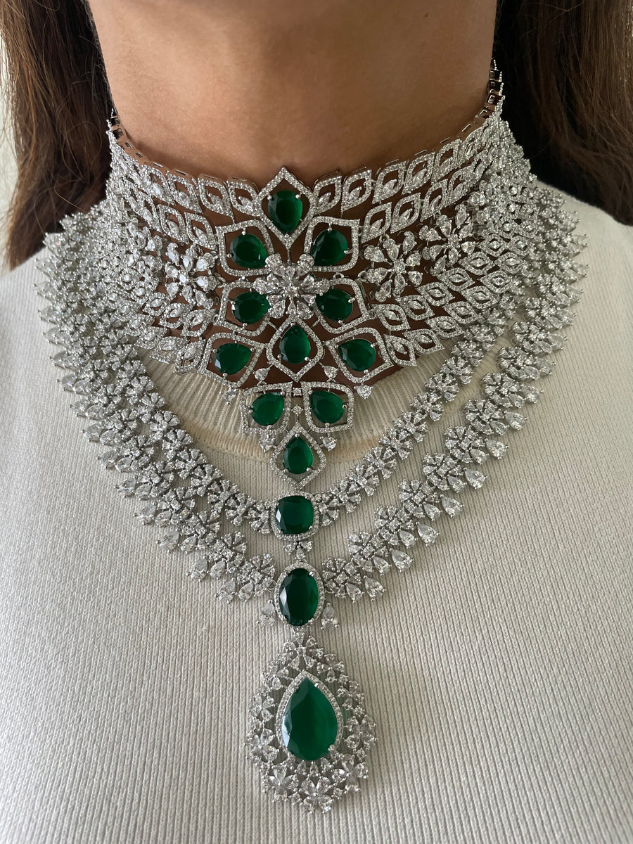 Narcis citrineset (oorbellen en ketting)