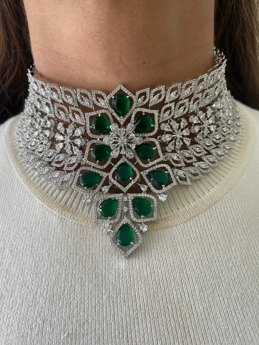 Narcis citrineset (oorbellen en ketting)