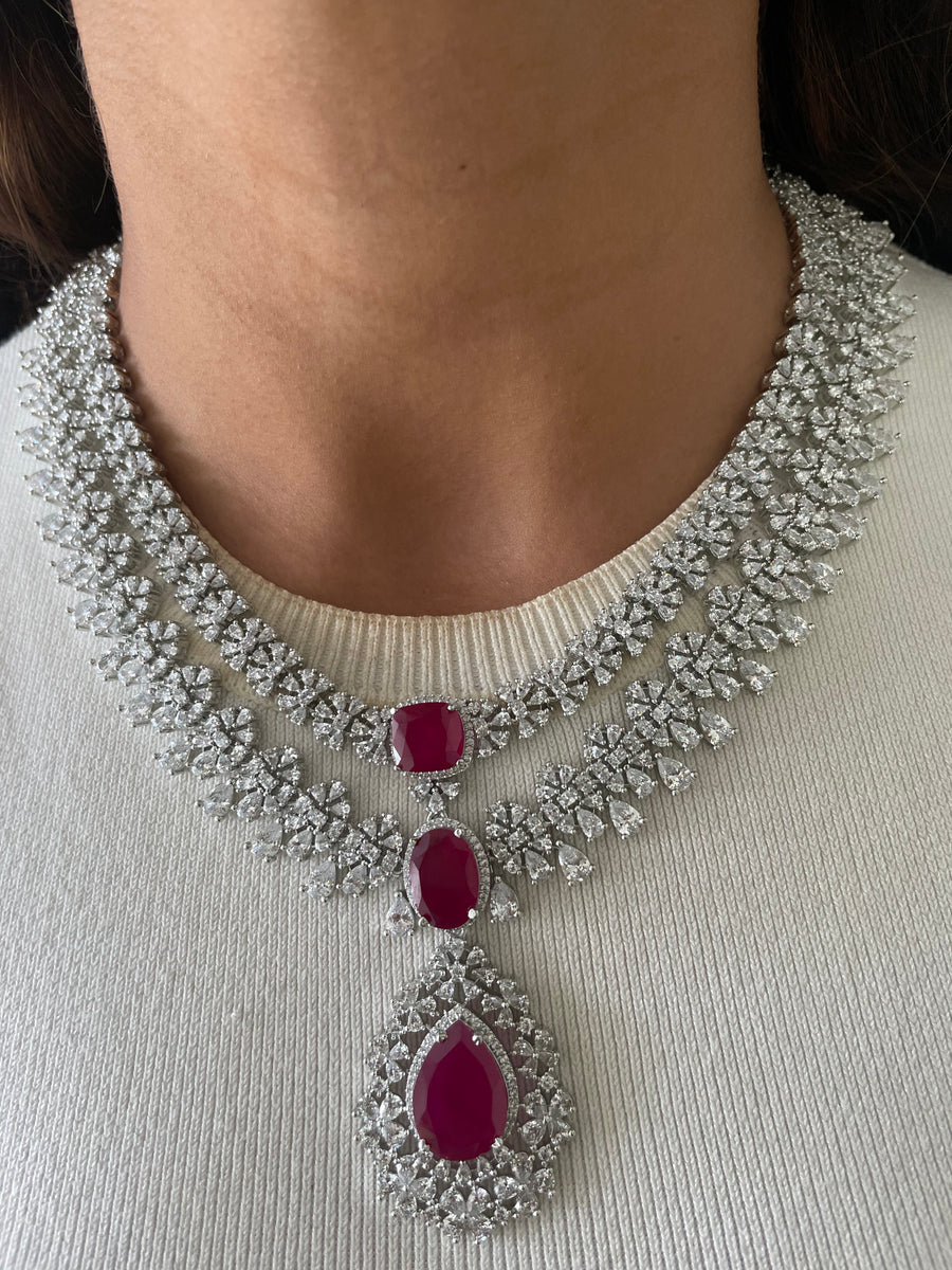 Narcis citrineset (oorbellen en ketting)