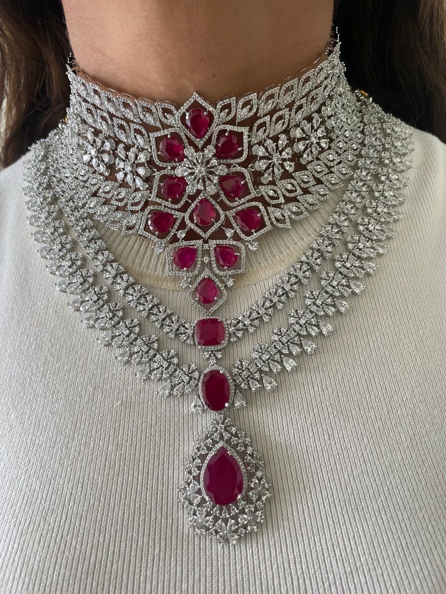 Narcis citrineset (oorbellen en ketting)