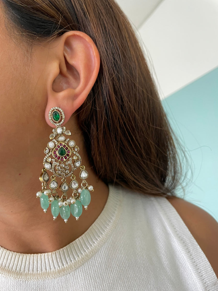 Aqua Pannara Darbar-e-Maharani Grand Heritage Haar Necklace Set (Necklace & Earrings)