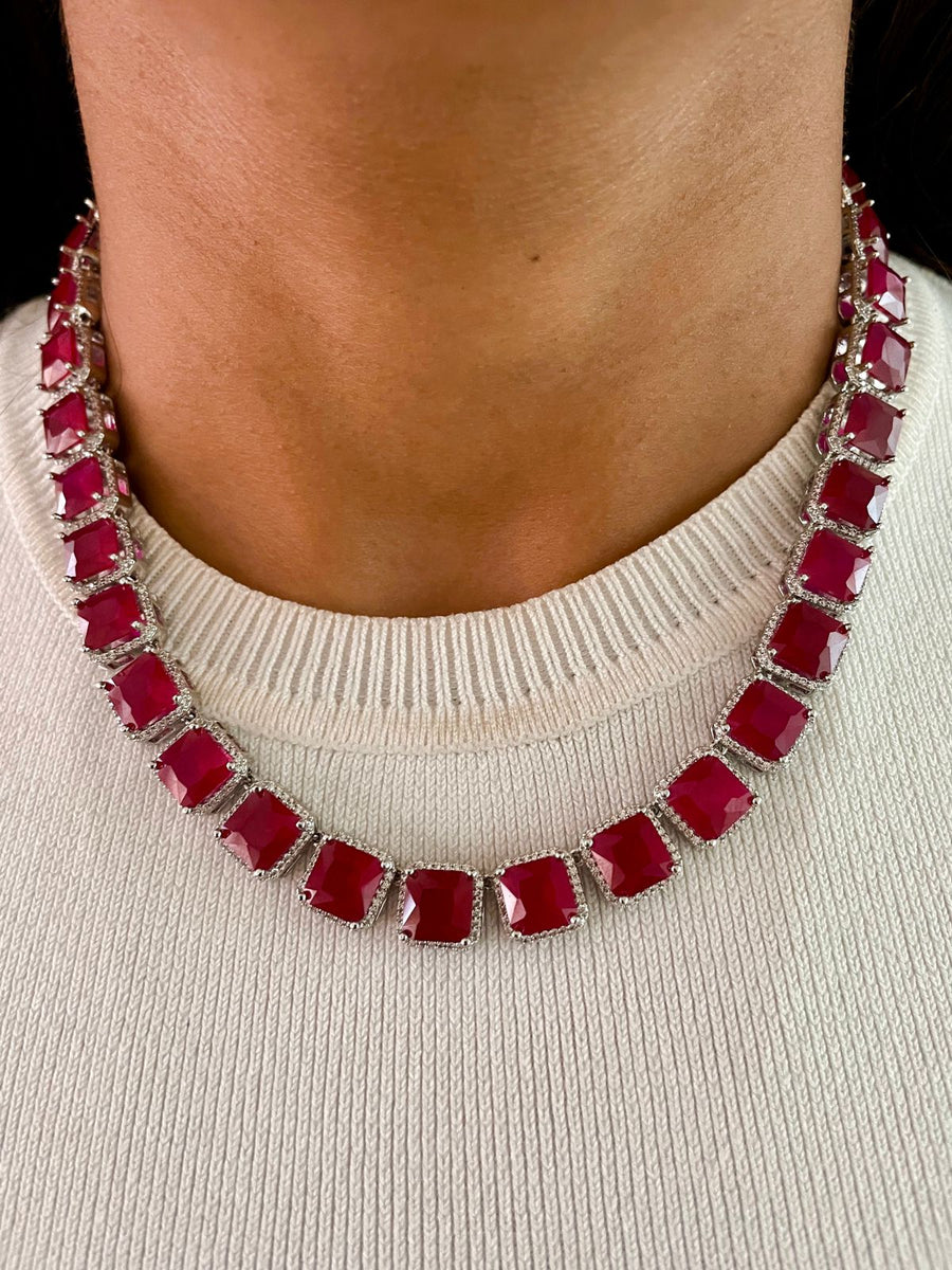 Citrine elíptico Dimonte Collar Set (collar y aretes)