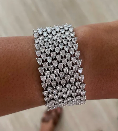 White Diamond Drops Necklace Set – Necklace & Earrings