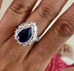 Amethyst Drop Diamond Statement Necklace Set