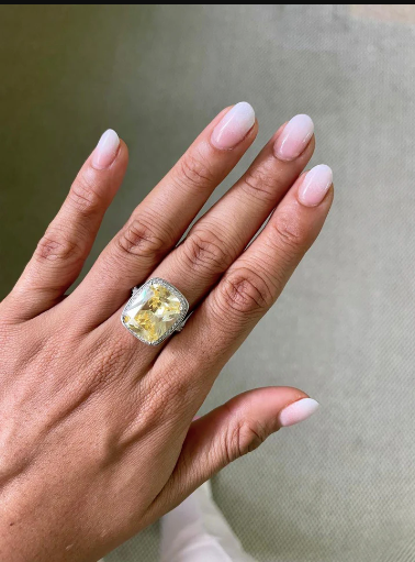 Narcis citrineset (oorbellen en ketting)