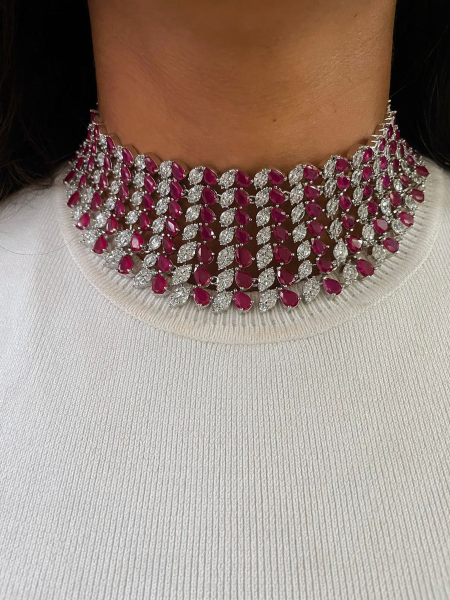 Narcis citrineset (oorbellen en ketting)