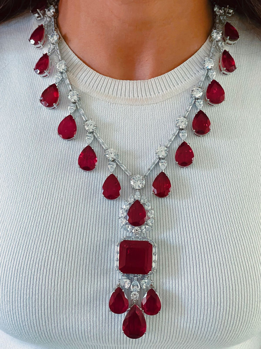 Narcis citrineset (oorbellen en ketting)