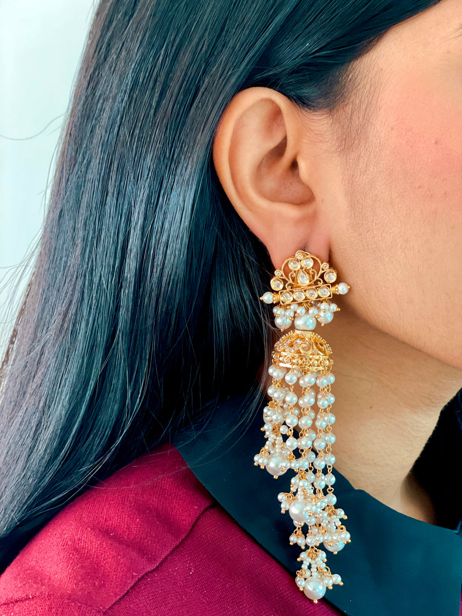 Aamira Kundan Pearl Earrings