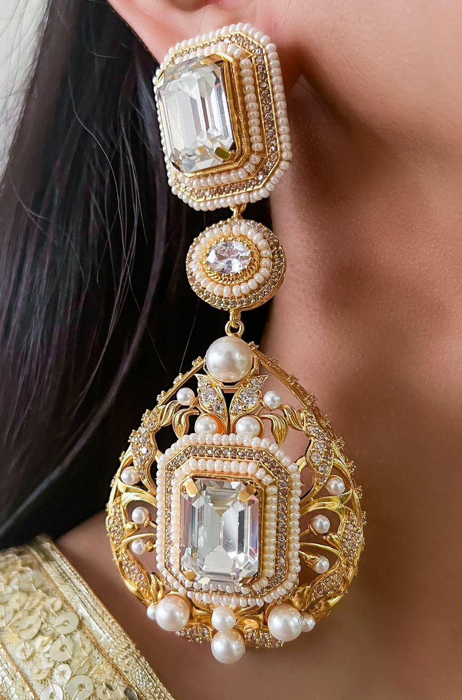Asmina Pearl Diamond Earrings