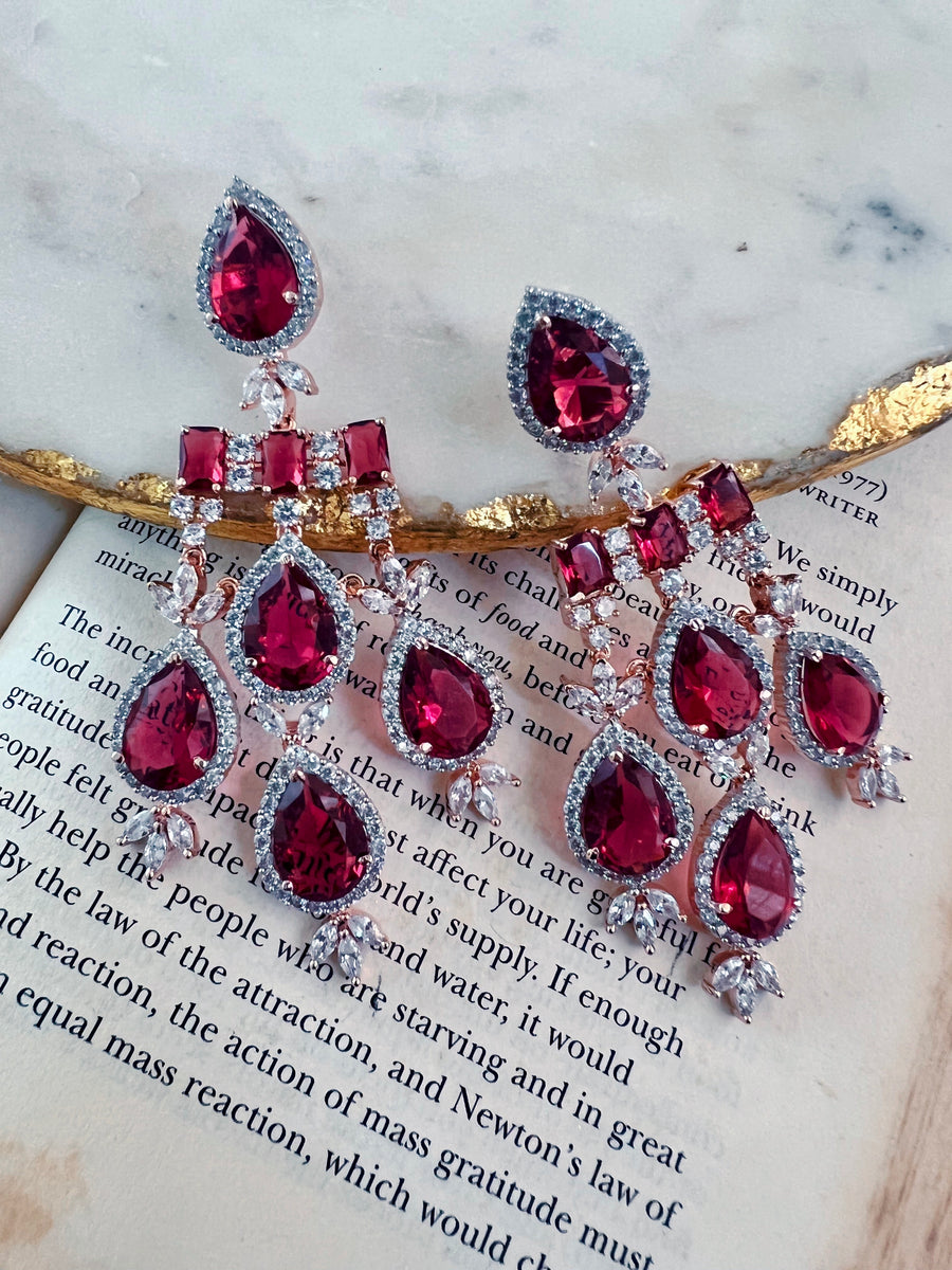 Ayla Ruby Set (Earrings & Necklace)
