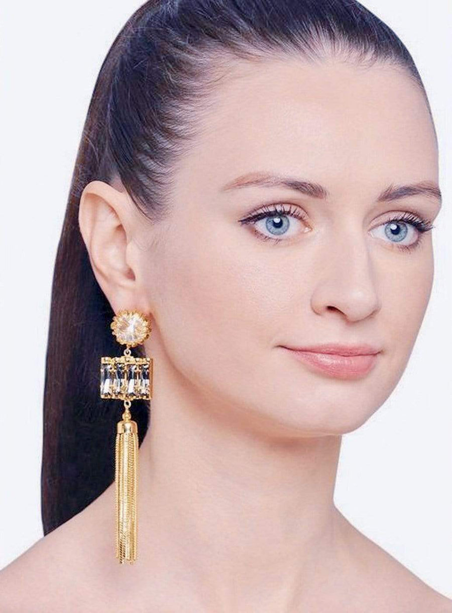 Calyx Tassel Diamond Earrings
