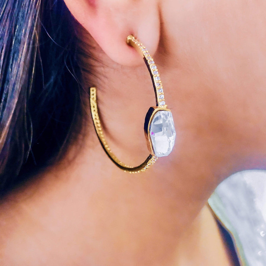 Celeste Diamond Hoop Earrings
