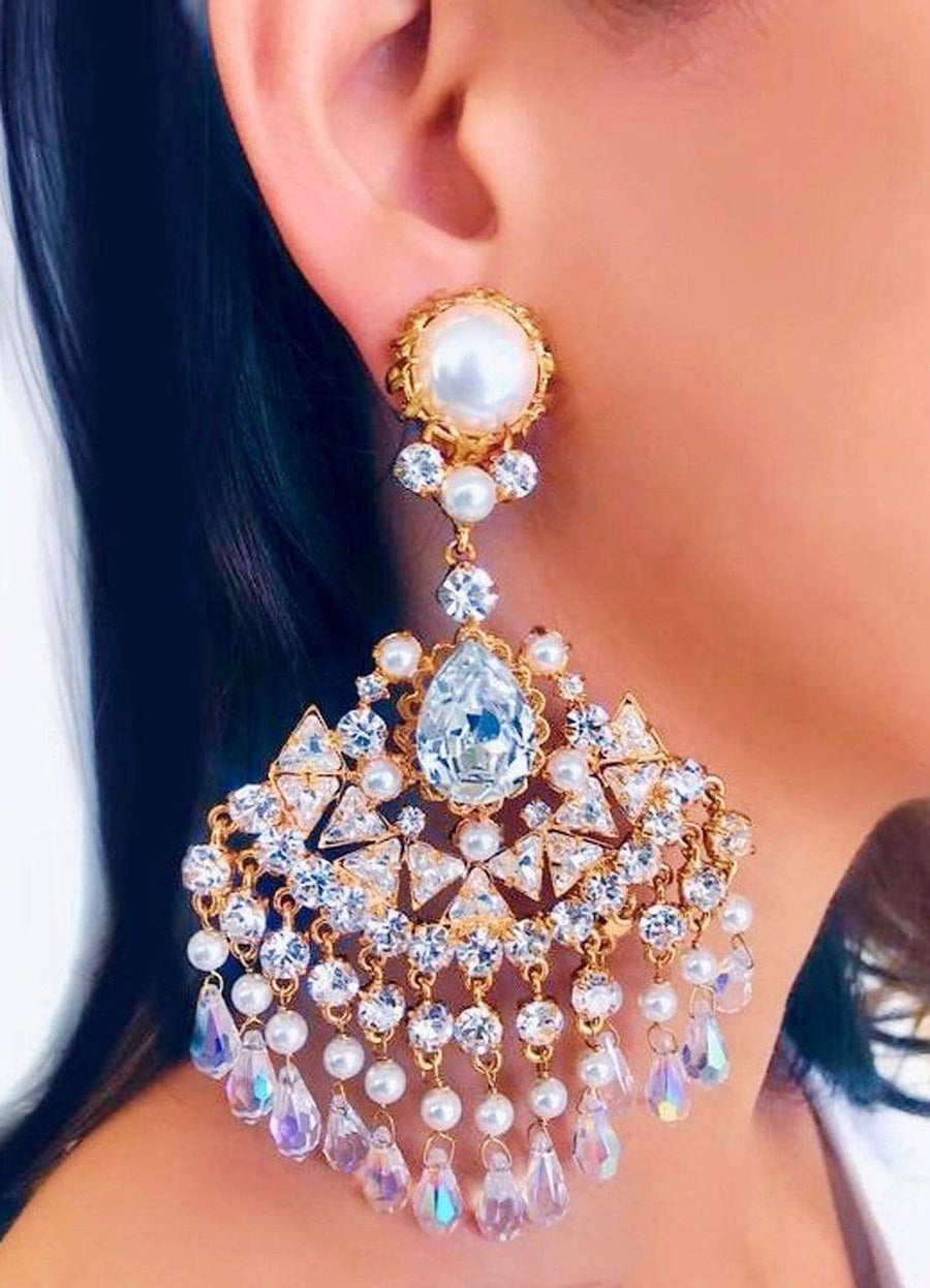 Chrome Diamond Drop Earrings