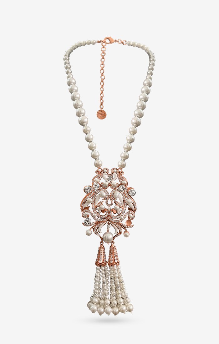 Coralia Pearl Diamond Necklace