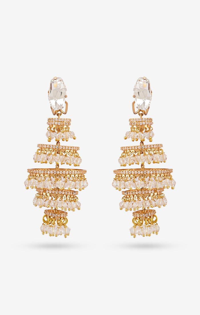 Corona Gold Pearl Drop Earrings