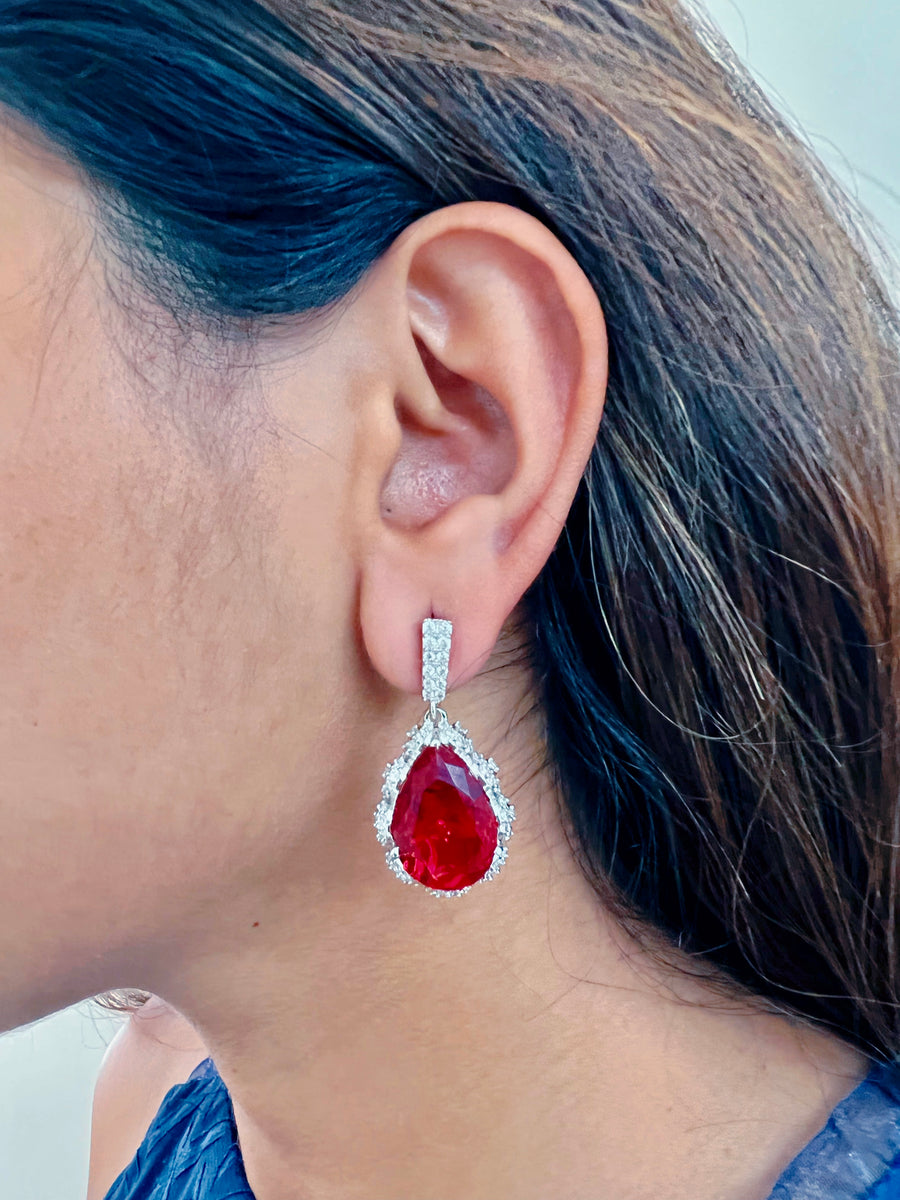 Crimson Red Dangler Earrings