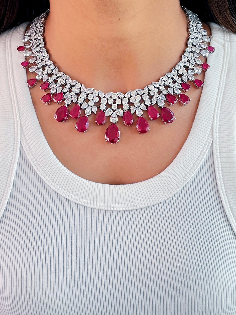 Narcis citrineset (oorbellen en ketting)