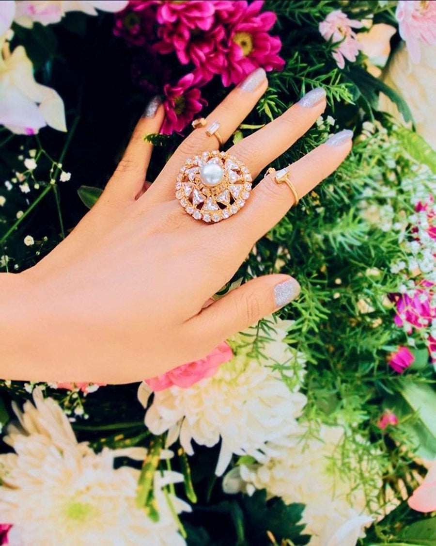 Ferris Pearl Diamond Ring