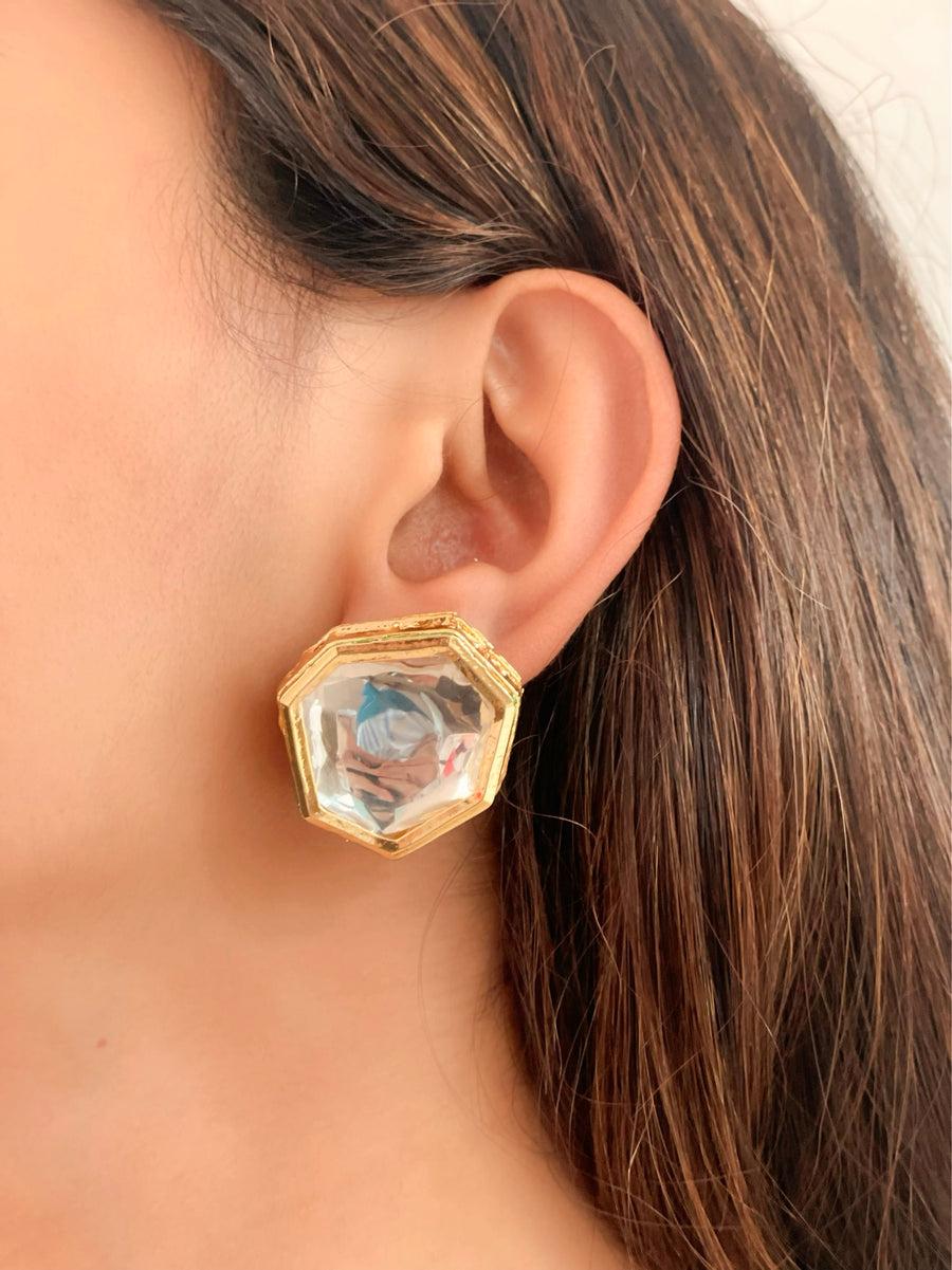 Geode Diamond Stud Earrings